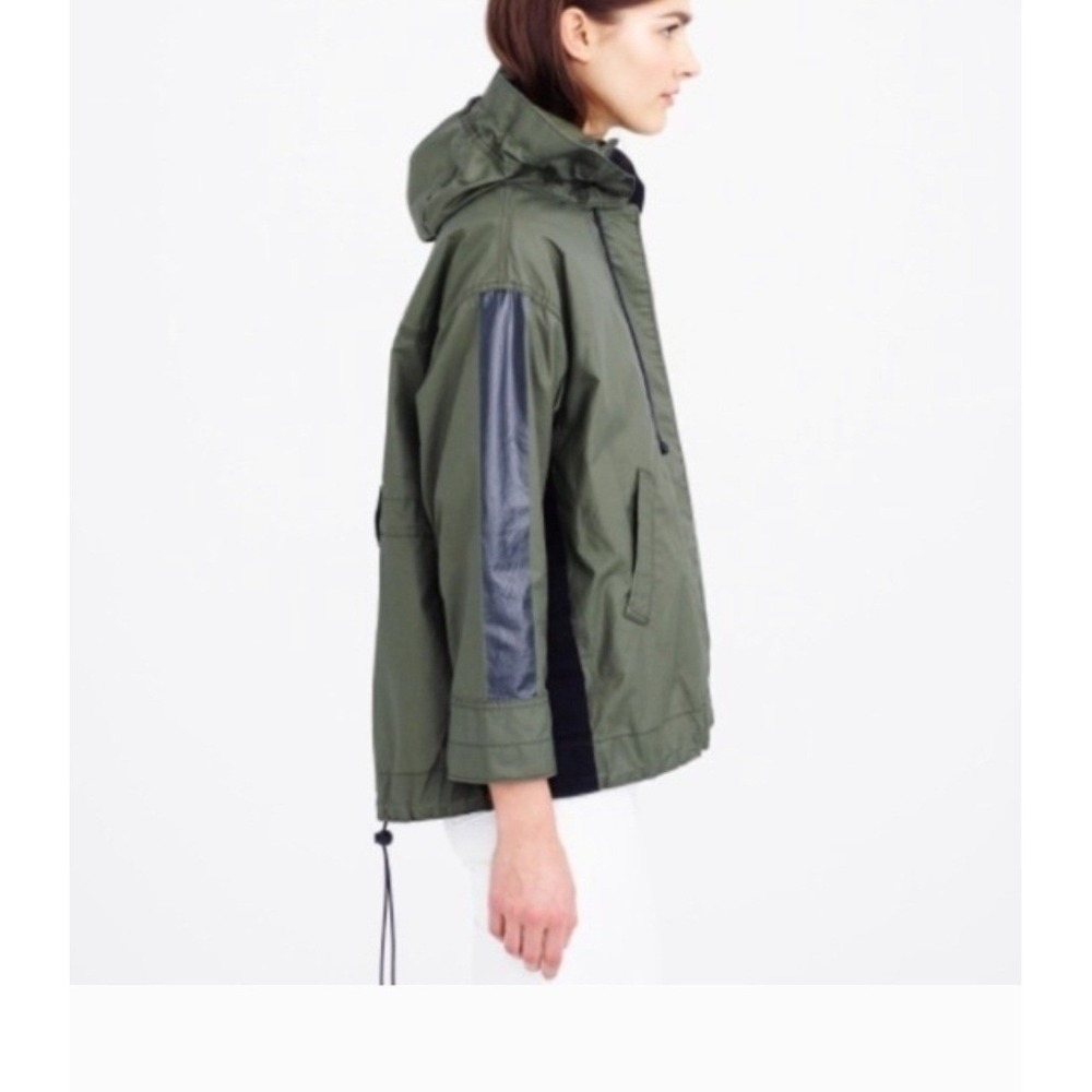 J Crew Olive Green Cotton‎ Hooded Utility Jacket With Navy Accents Size S - Picture 3 of 12